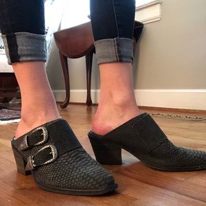 Matisse Snakeskin Mules